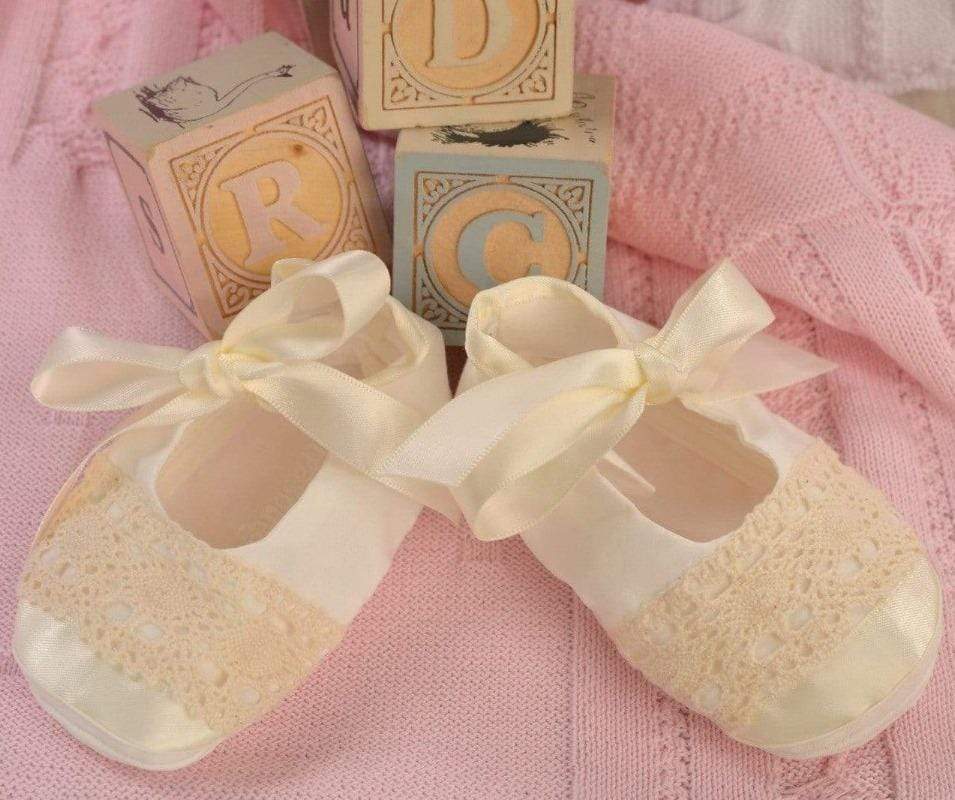 Baby christening booties on sale