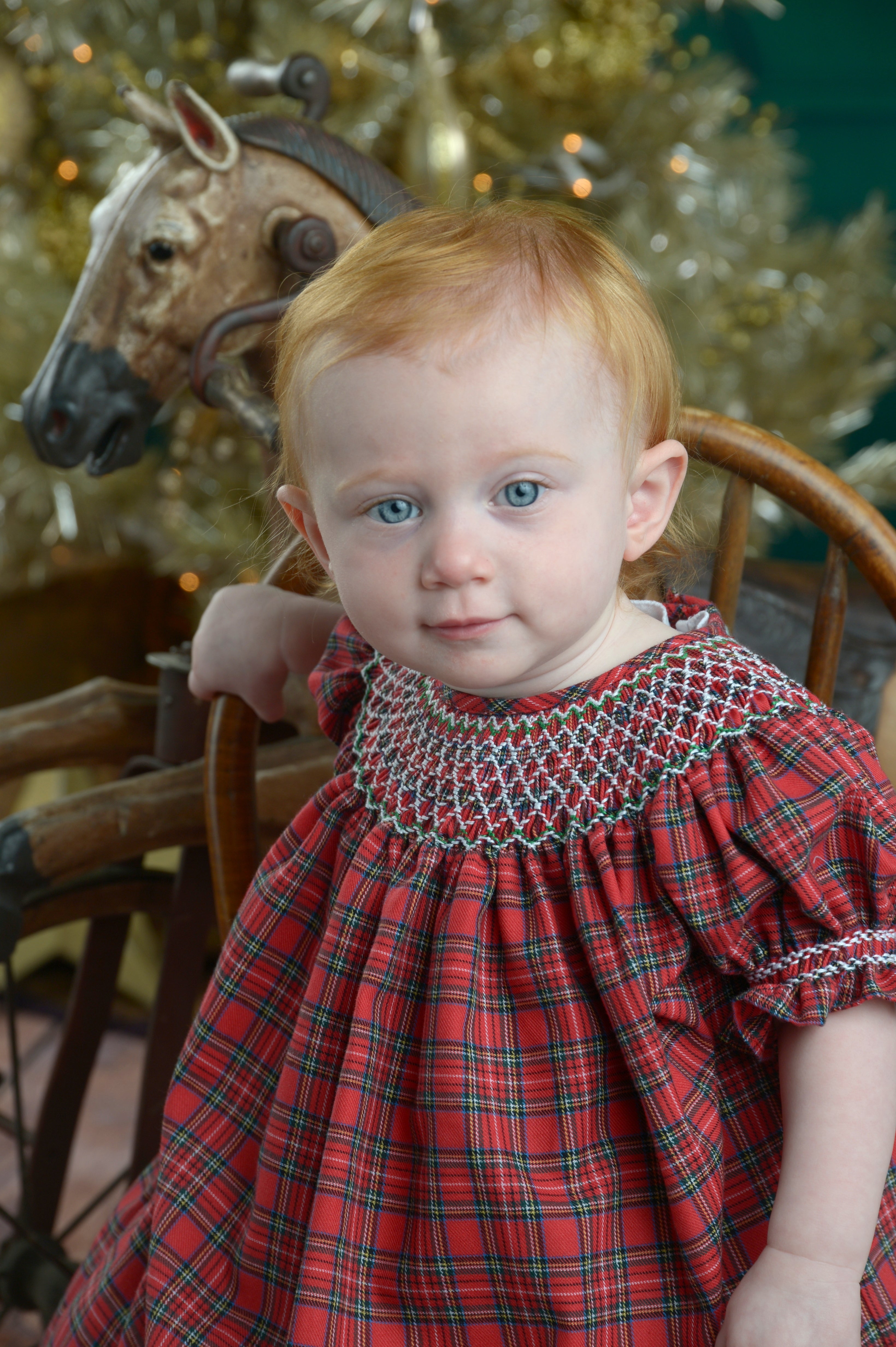 Christmas Dress for Girls Strasburg Smocked dresses Red Holiday Dress