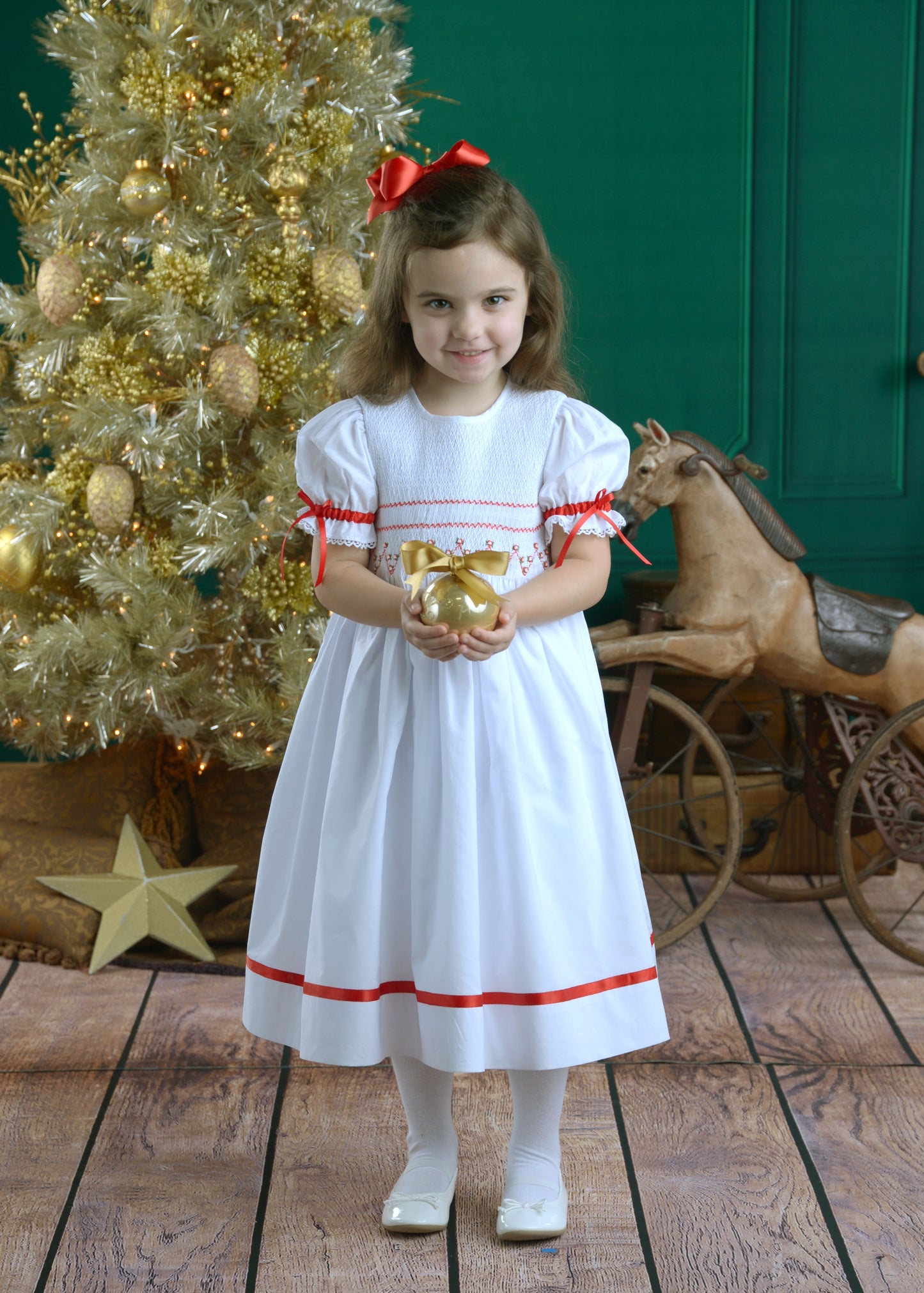 Christmas dress red and white best sale