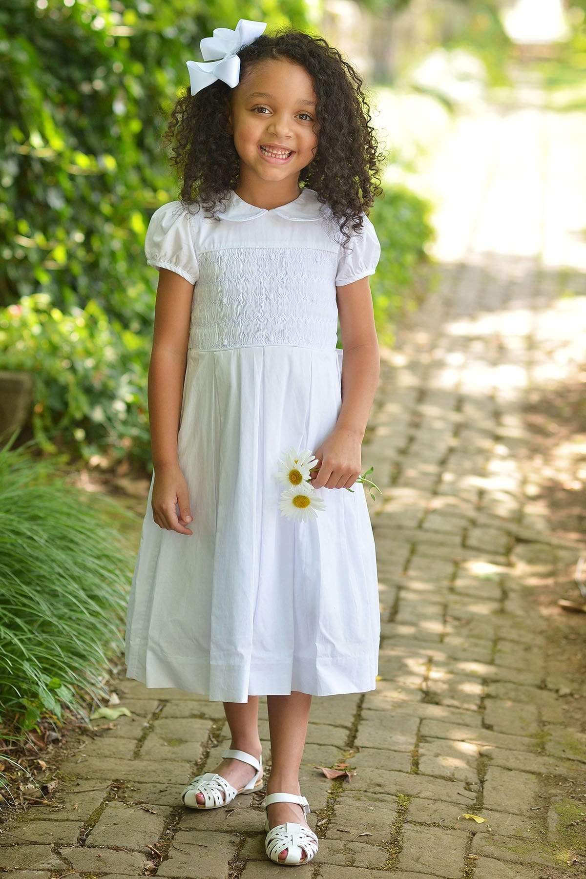 Toddler Flower Girl Dress Vintage Smocked Dresses Heirloom White Ivory –  Strasburg Children