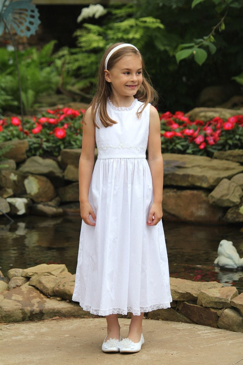 White Satin Flower Petal Girl Dress (1 of 2) – Kid's Dream