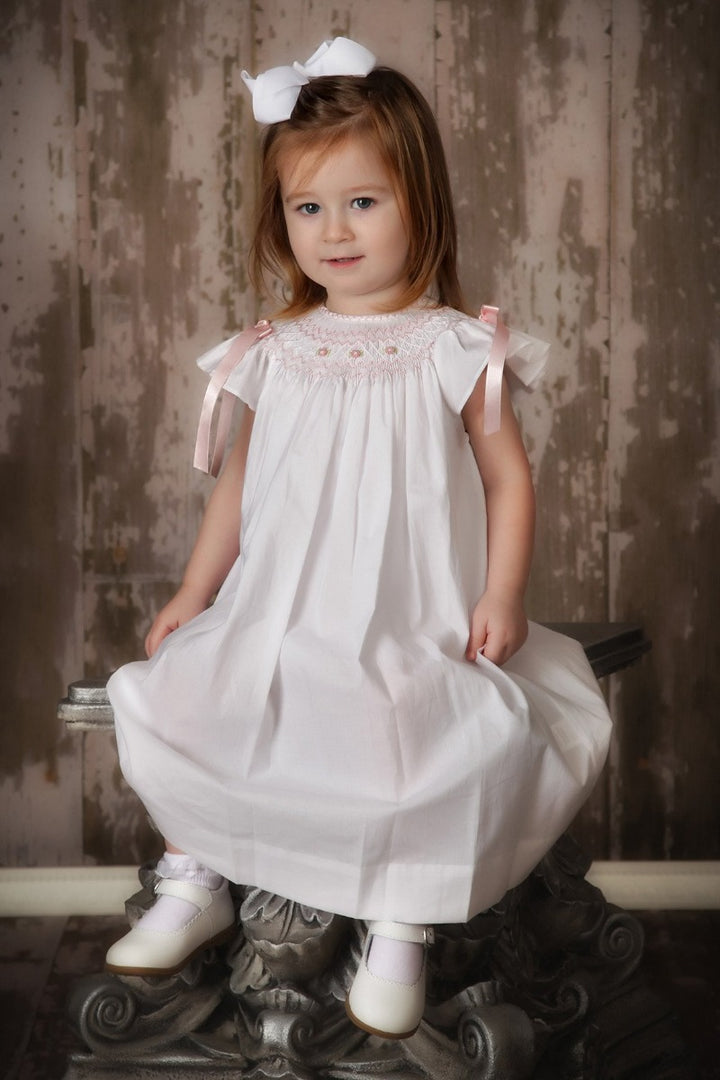 Smocked Easter Dress for Little Girl pink blue white purple Strasburg ...