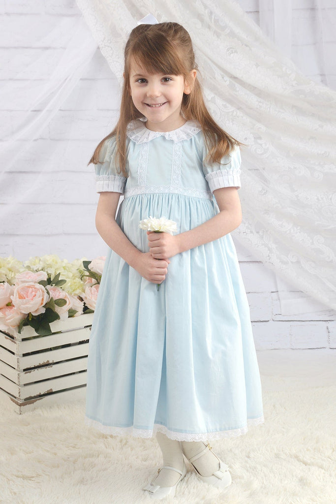 Smocked Easter Dress for Little Girl pink blue white purple Strasburg – Strasburg  Children