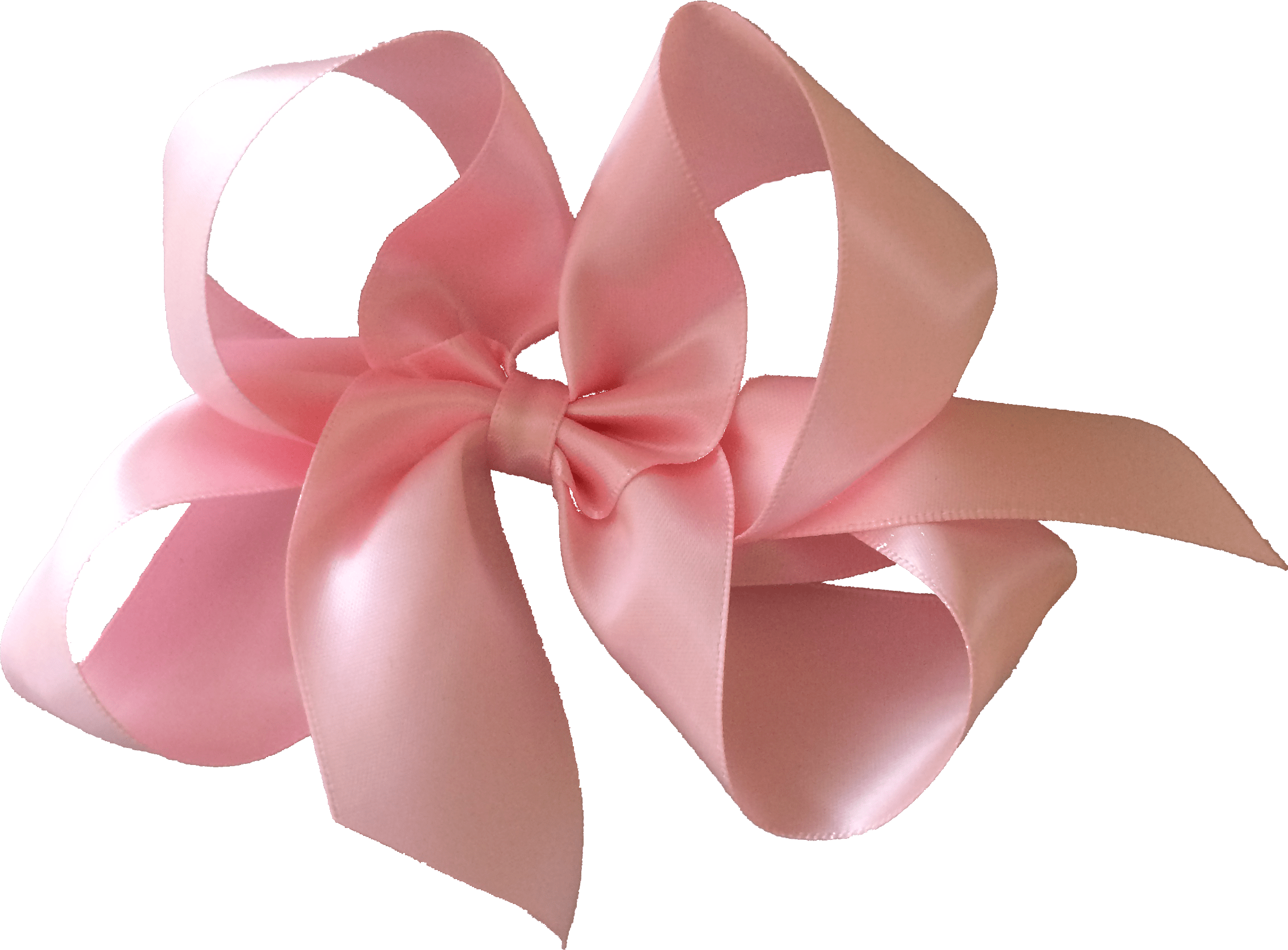 Satin Bow - Baby Pink Sash Clip Large Bow / Alligator Clip