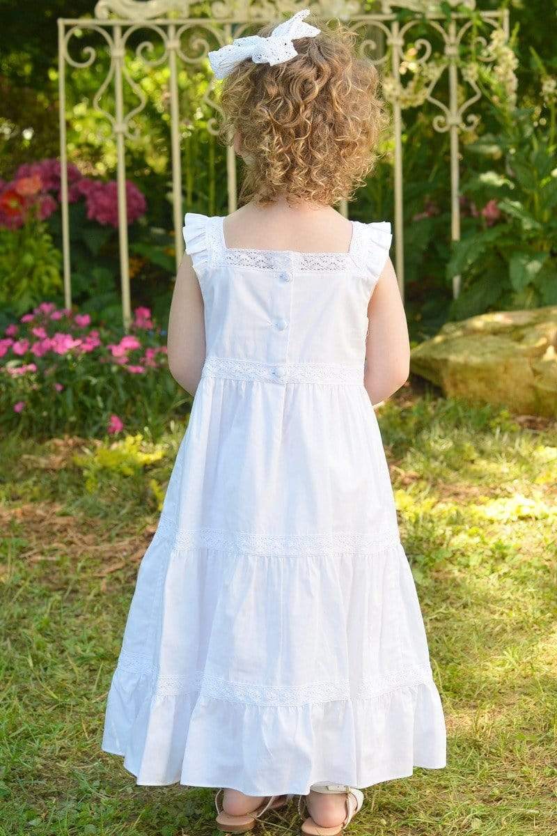 White Summer Dress for Little Girls, flower girl dress, beach photos –  Strasburg Children