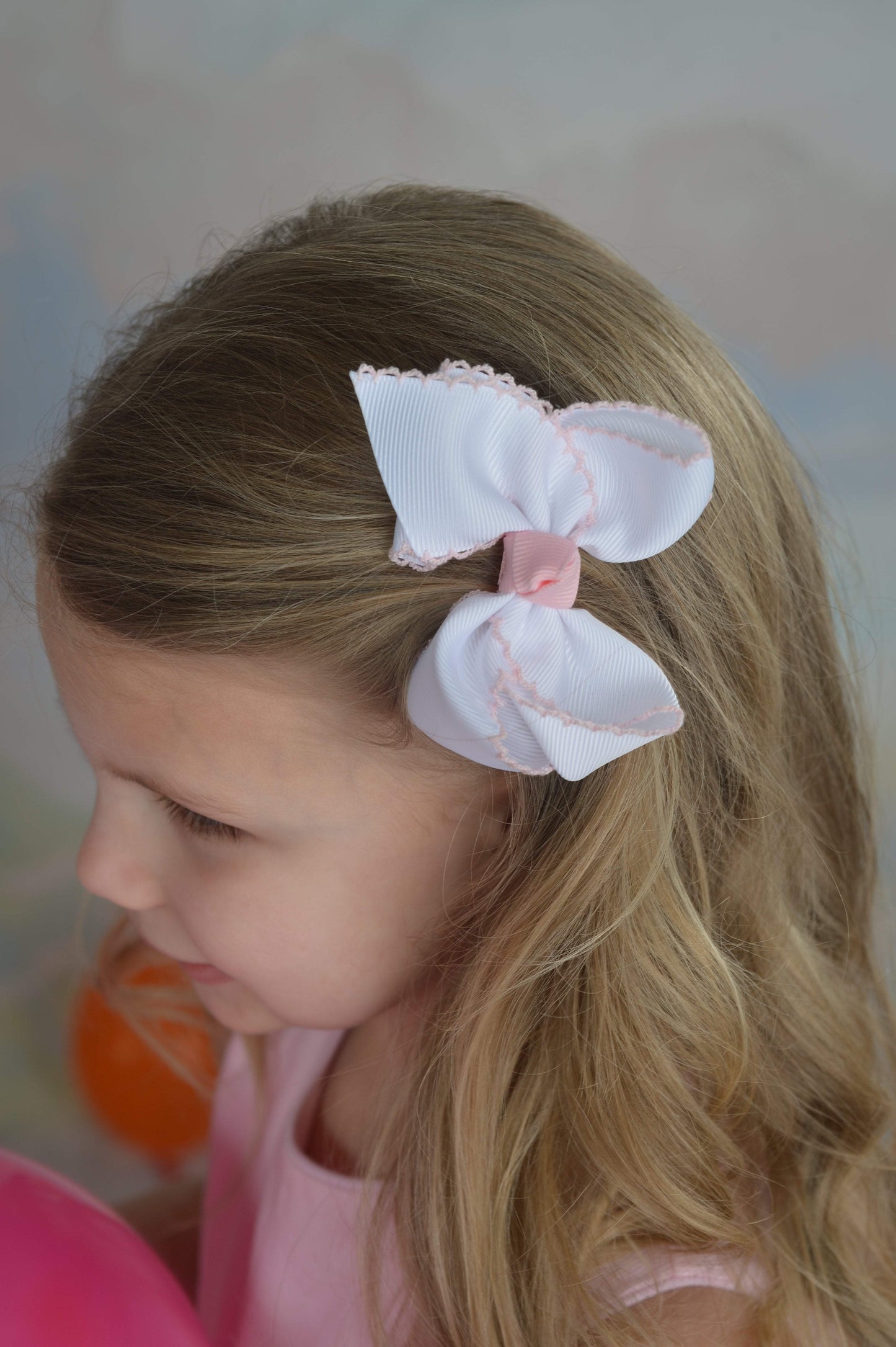 White and Pink Bow Strasburg Children